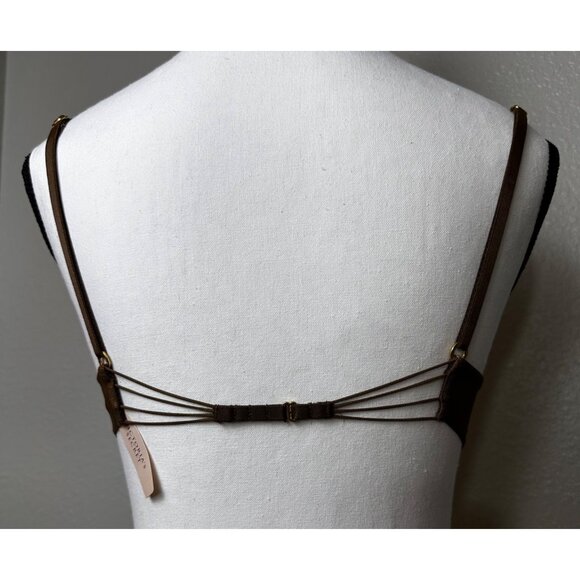 Victorias Secret Very Sexy Brown & White Mermaid Crochet Lace Bra Size 34C NWT - Picture 2 of 8